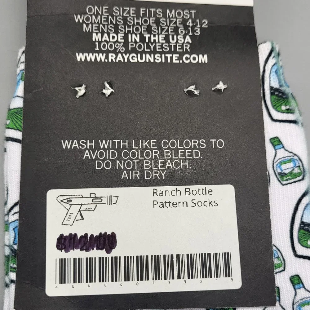 Raygun Ranch Bottle Pattern Socks - Picture 7 of 9